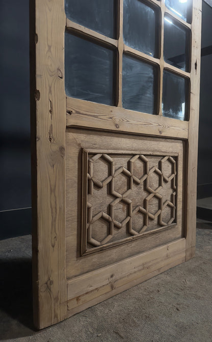 Antique Clear Glass Geometric Panel Entry Door - 35.5x80.5 - N771
