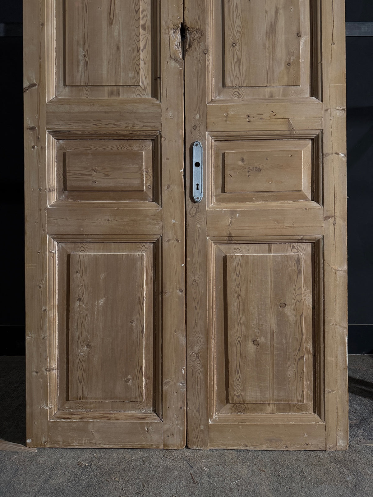 Antique 3 Panel Solid Double Doors - 44.25x95.25 - N567