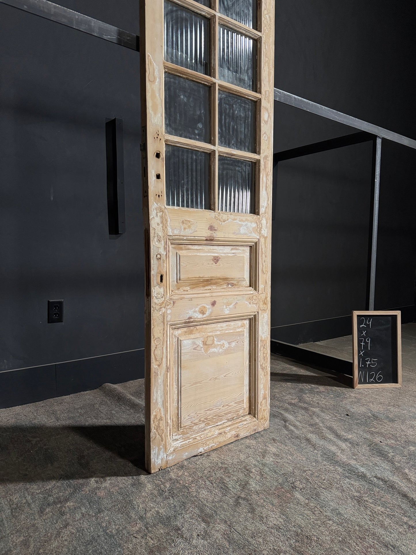 Antique Obscured Glass 8 Lite Single Door - 24x79 - N126