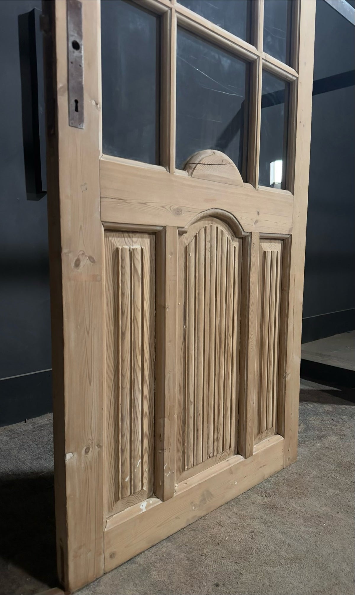 Antique Fluted Panel Glass Pantry Door - 32x90 - N764