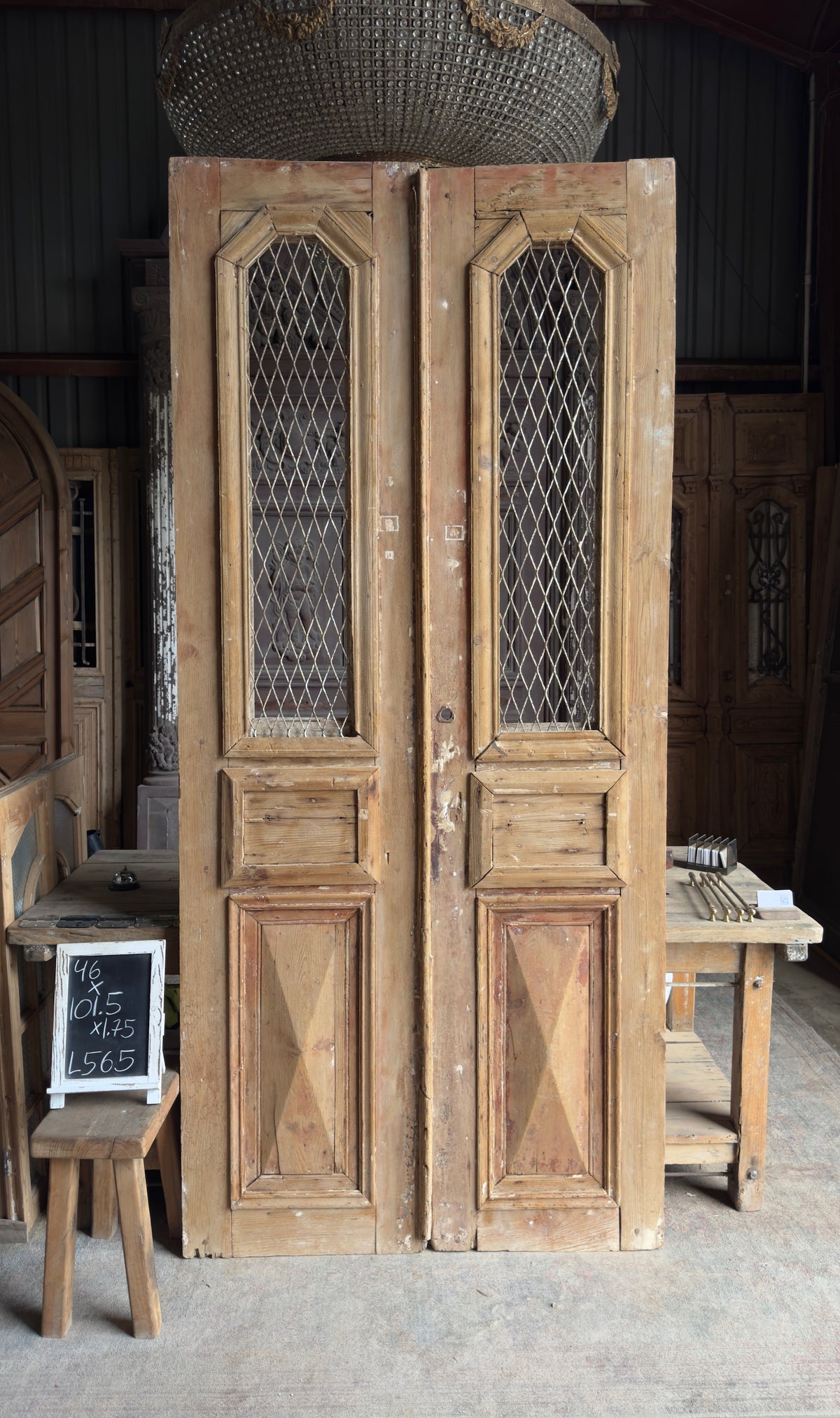 Antique Iron Arched Lite French Doors - 46x101.5 - L565 – Magnolia ...