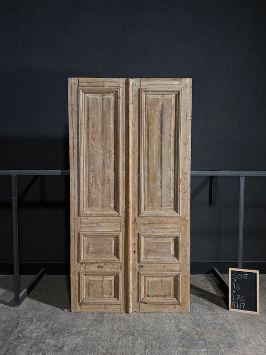 Antique Solid Double Doors - 50.5x98 - W117