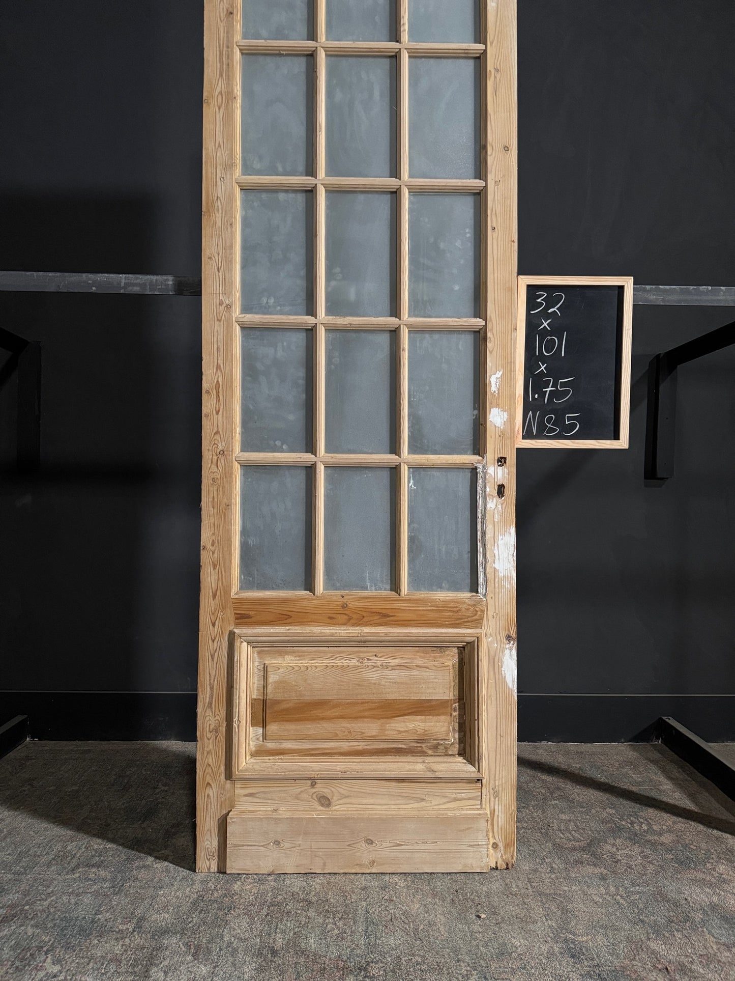 Antique Obscured Glass 15 Lite Single Door - 32x101 - N85