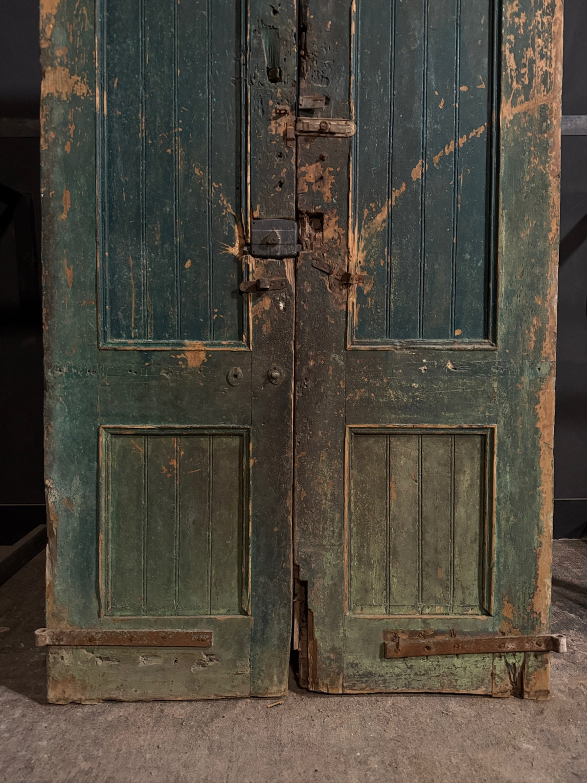 Antique Carved 2 Panel Double Doors - 51x94.5 - N710