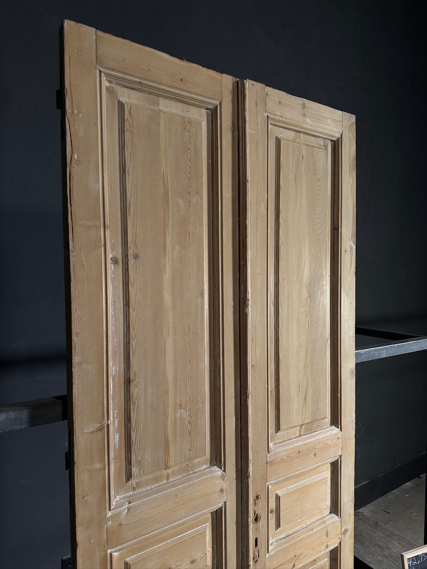 Antique 3 Panel Solid Double Doors - 42.75x96 - N593