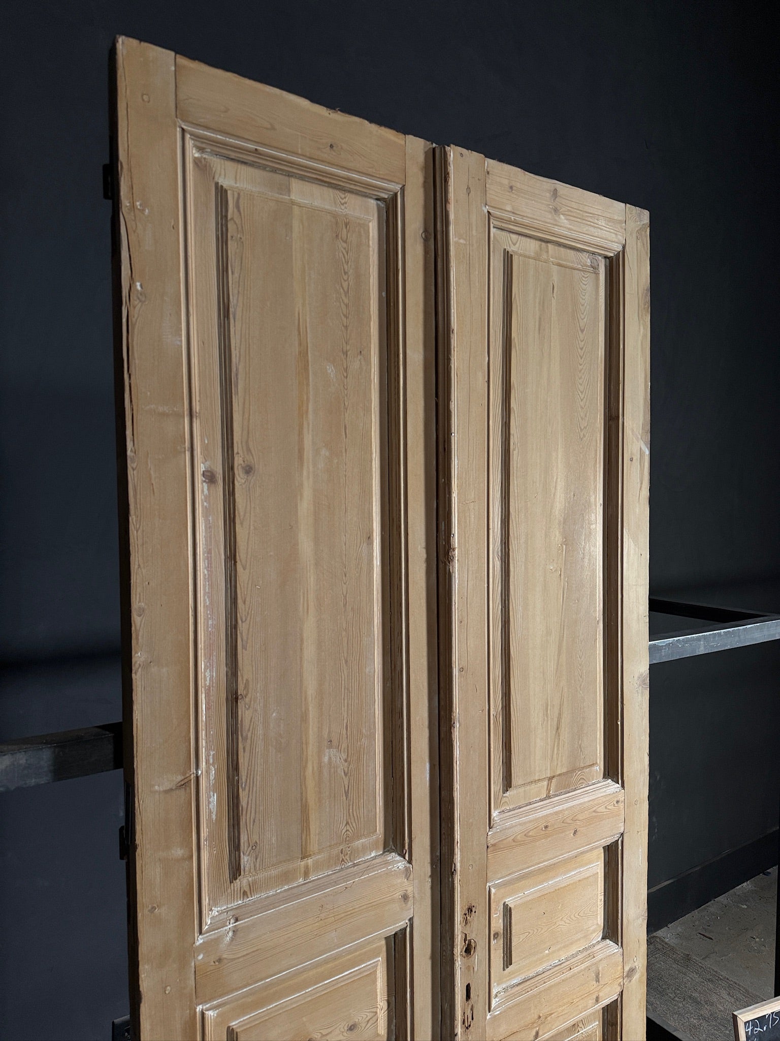 Antique 3 Panel Solid Double Doors - 42.75x96 - N593