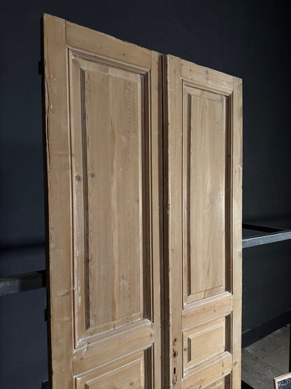 Antique 3 Panel Solid Double Doors - 42.75x96 - N593