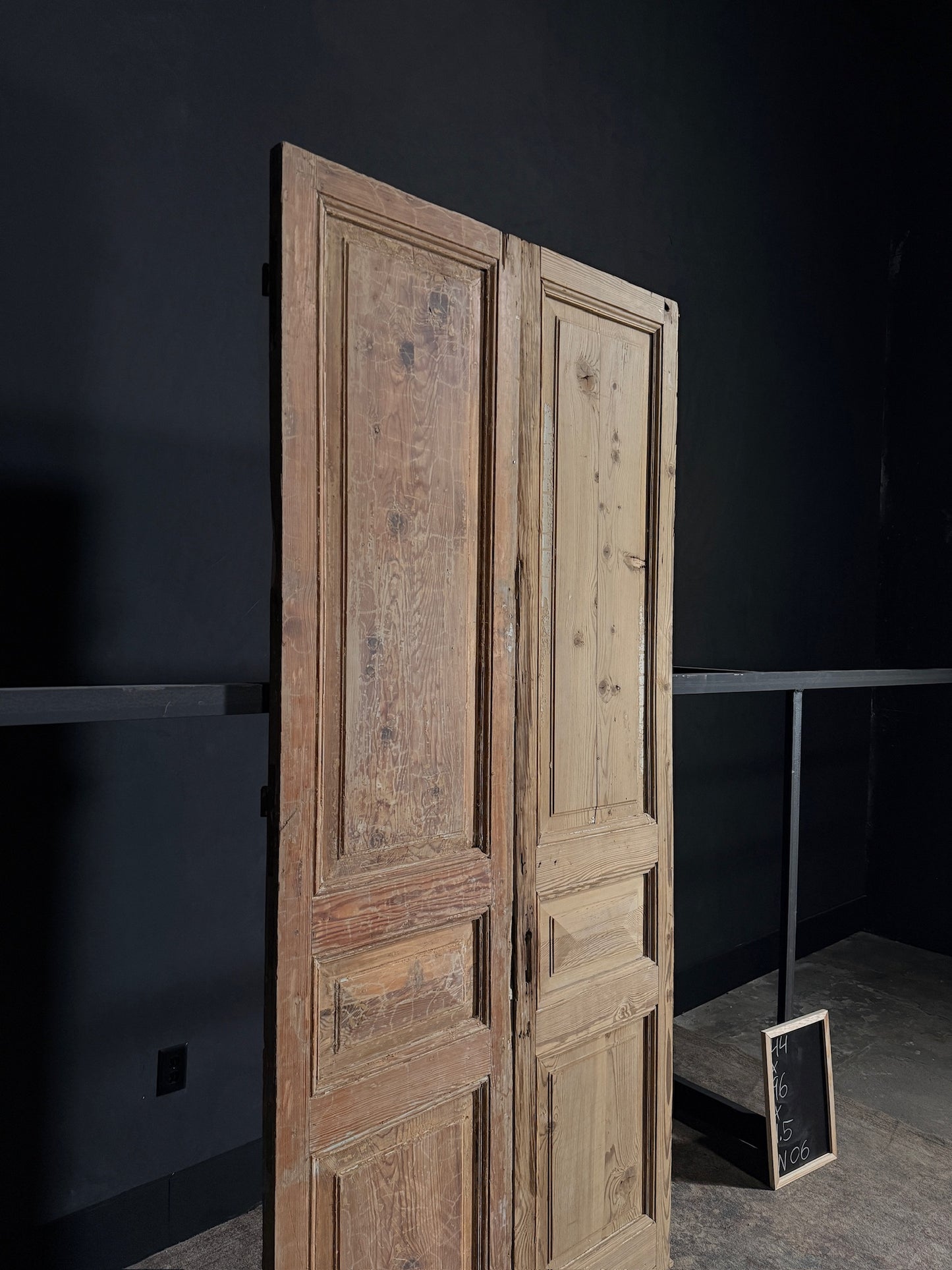 Antique Iron 3 Panel Double Doors - 44x96 - N06