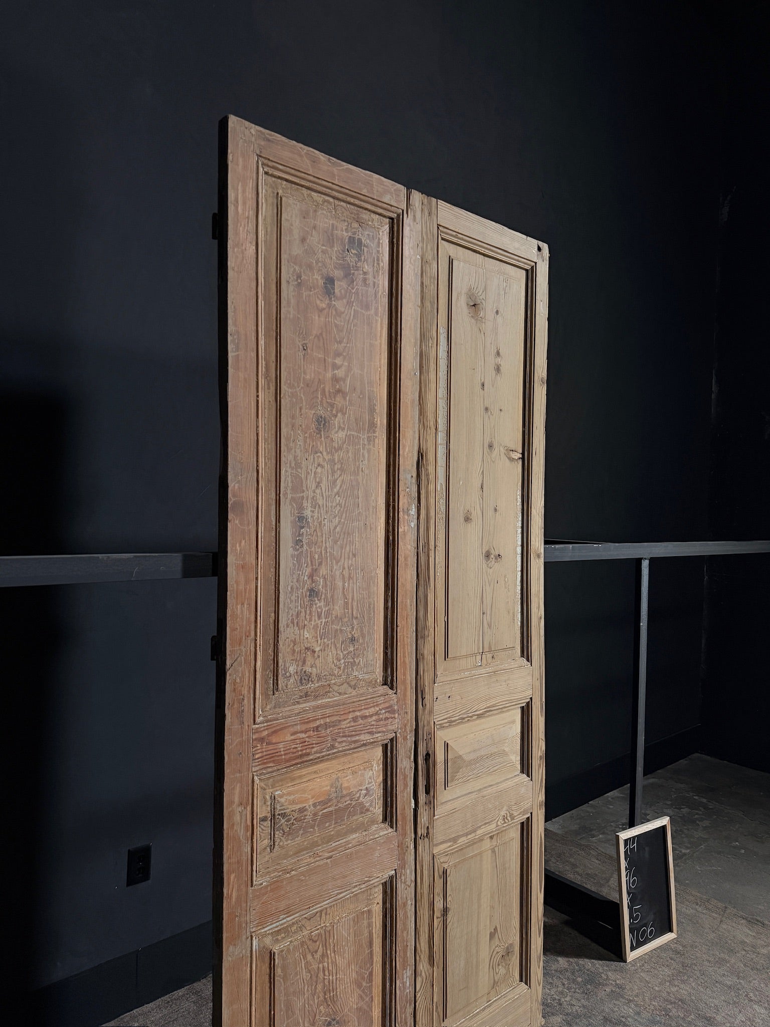Antique Iron 3 Panel Double Doors - 44x96 - N06