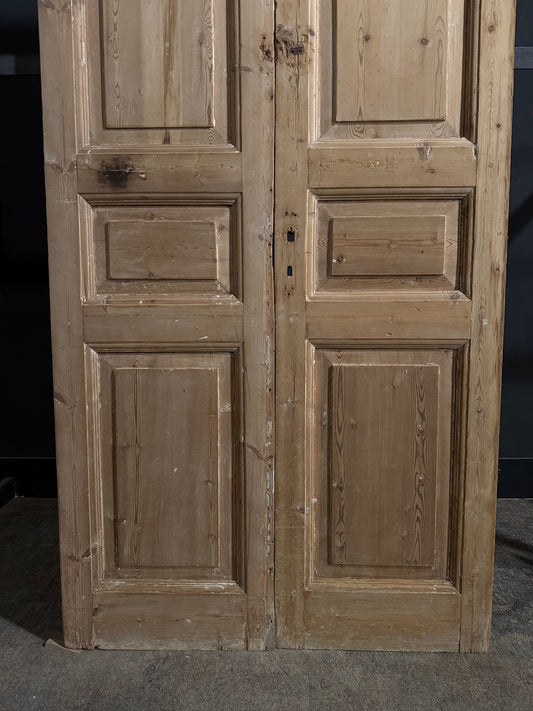 Antique 3 Panel Solid Double Doors - 44x98 - N698