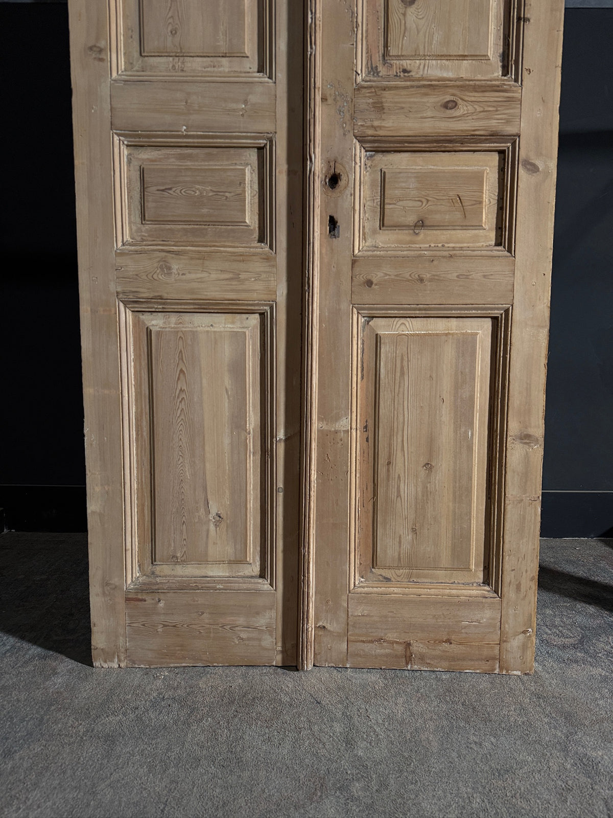 Antique 3 Panel Solid Double Doors - 40.25x97.25 - N591