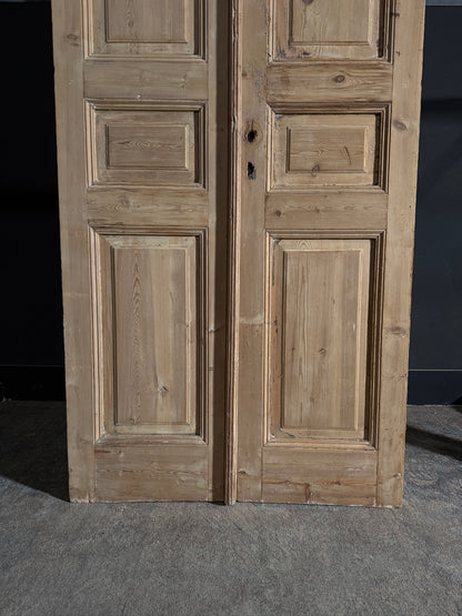 Antique 3 Panel Solid Double Doors - 40.25x97.25 - N591
