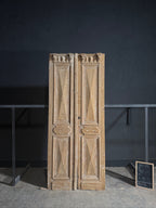 Antique Fluted 3 Panel Double Doors - 40.75x97 - N656