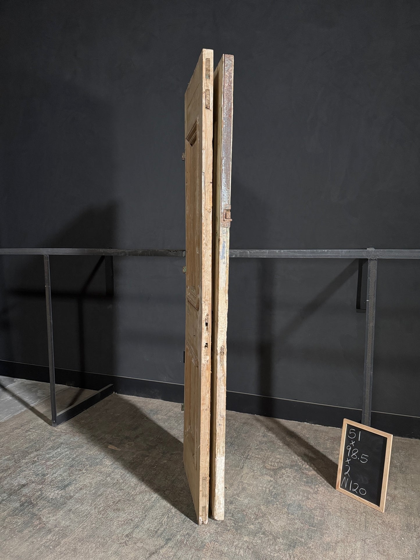 Antique 4 Panel Solid Double Doors - 51x98.5 - N120