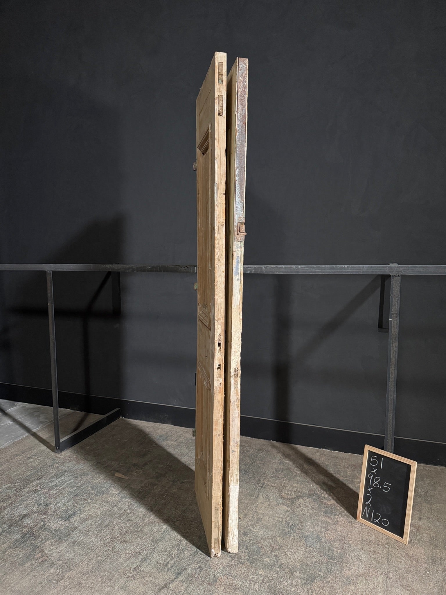 Antique 4 Panel Solid Double Doors - 51x98.5 - N120