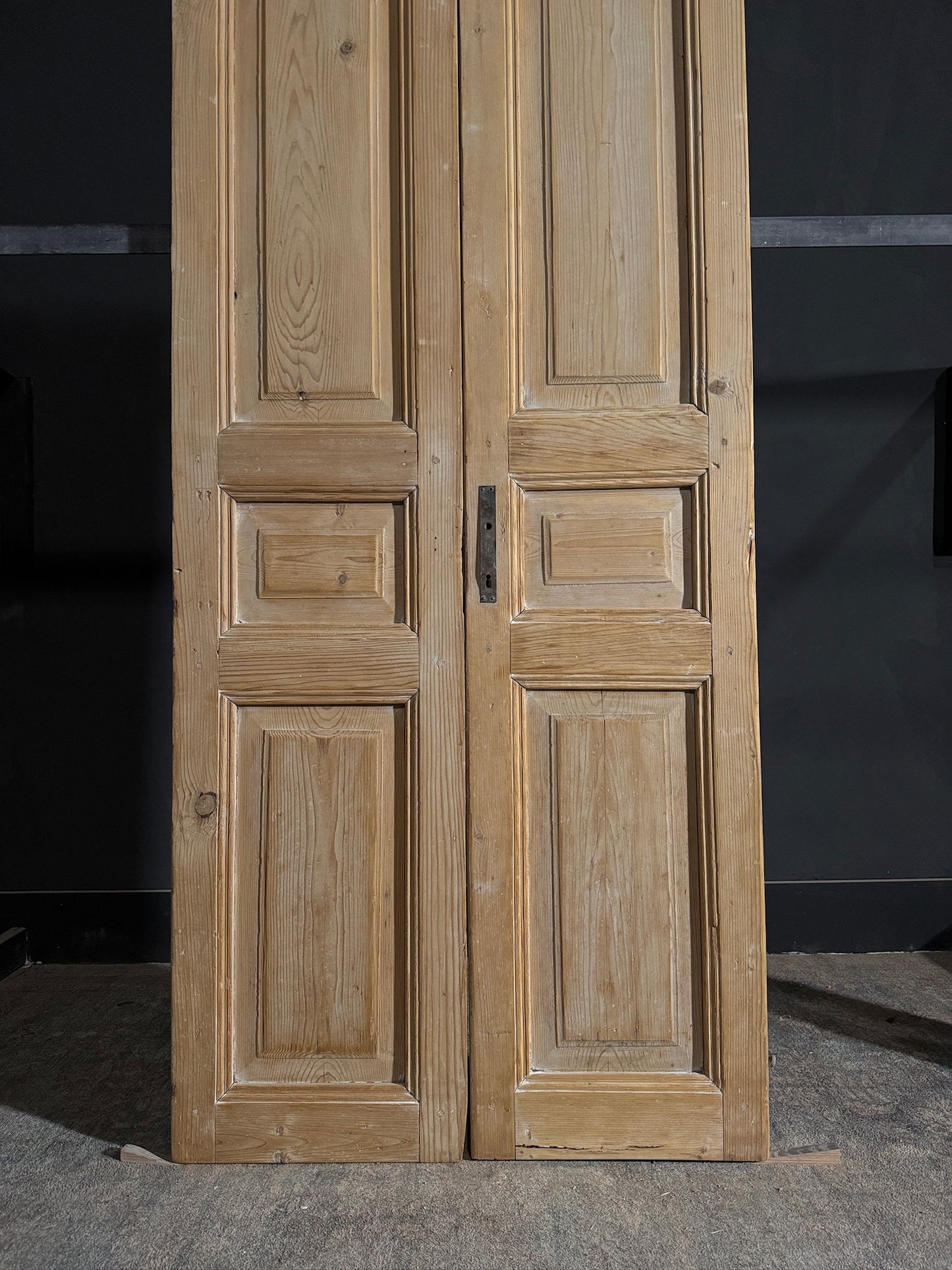 Antique 3 Panel Solid Double Doors - 36.75x89 - N475