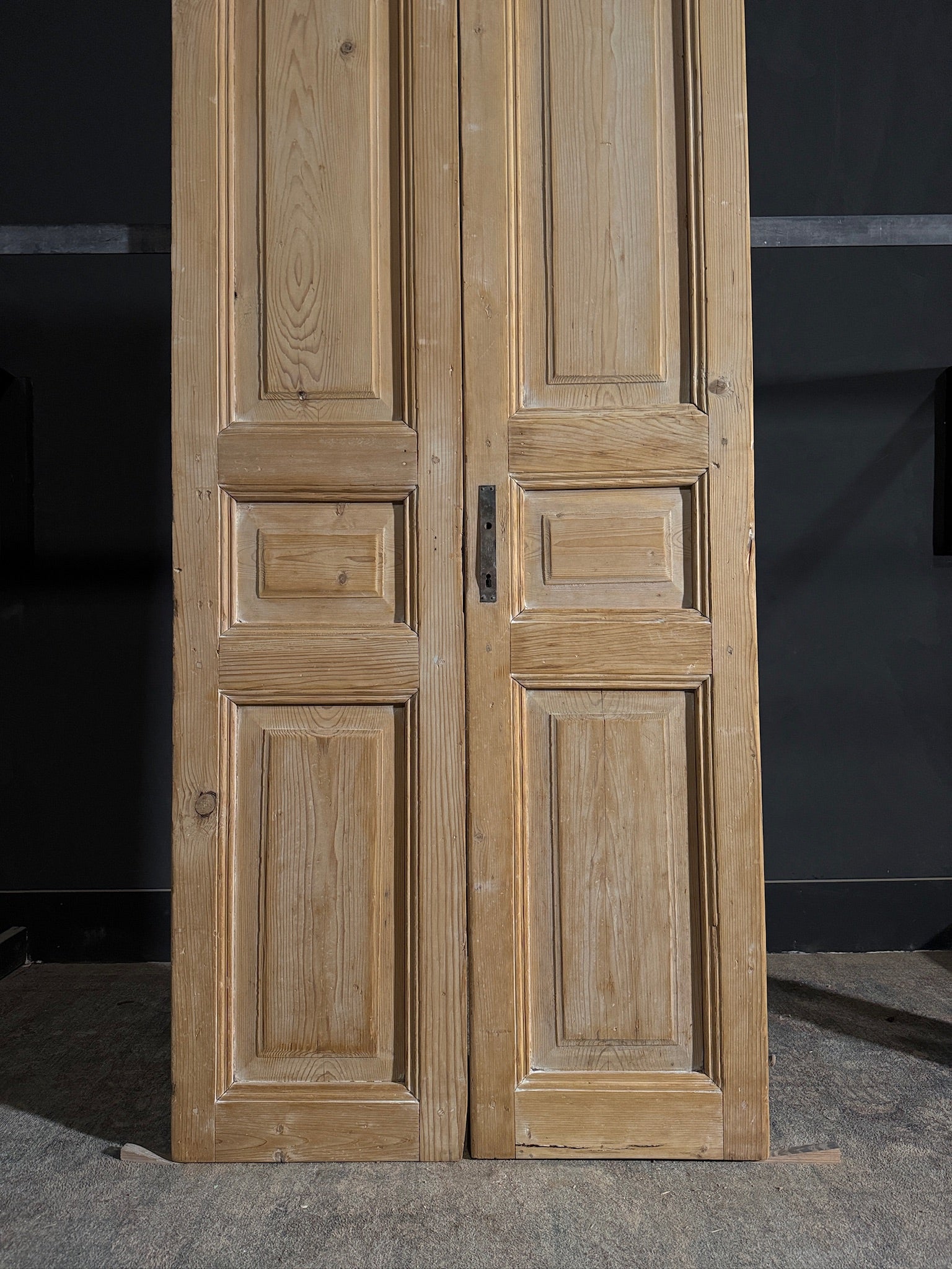 Antique 3 Panel Solid Double Doors - 36.75x89 - N475