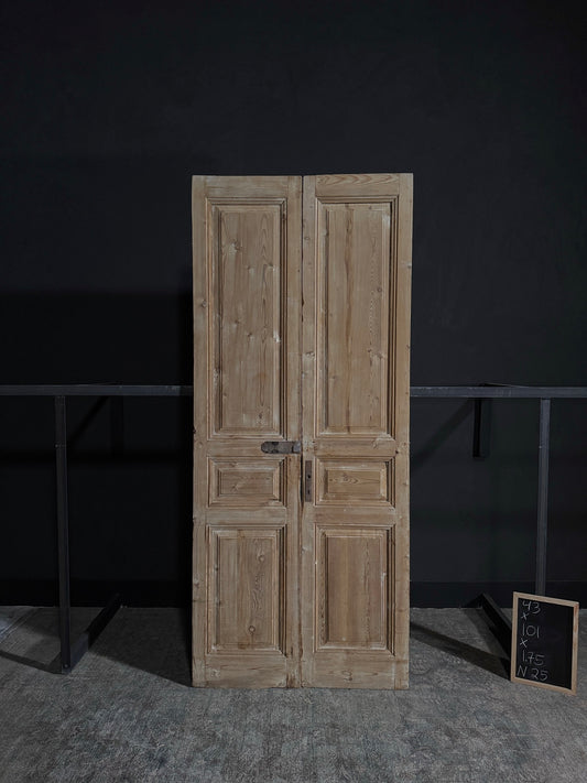 Antique Iron 3 Panel Double Doors - 43x101 - N25