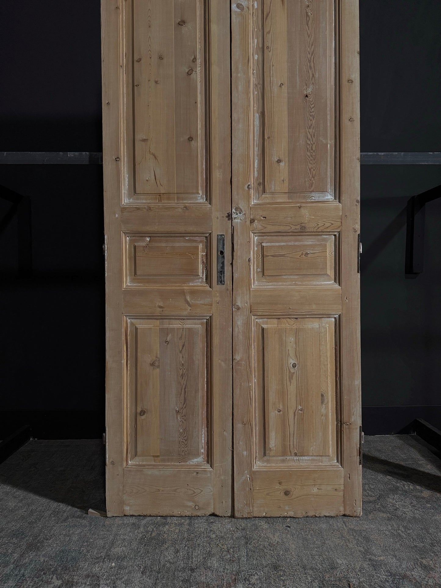 Antique Iron 3 Panel Double Doors - 41.75x98.75 - N24