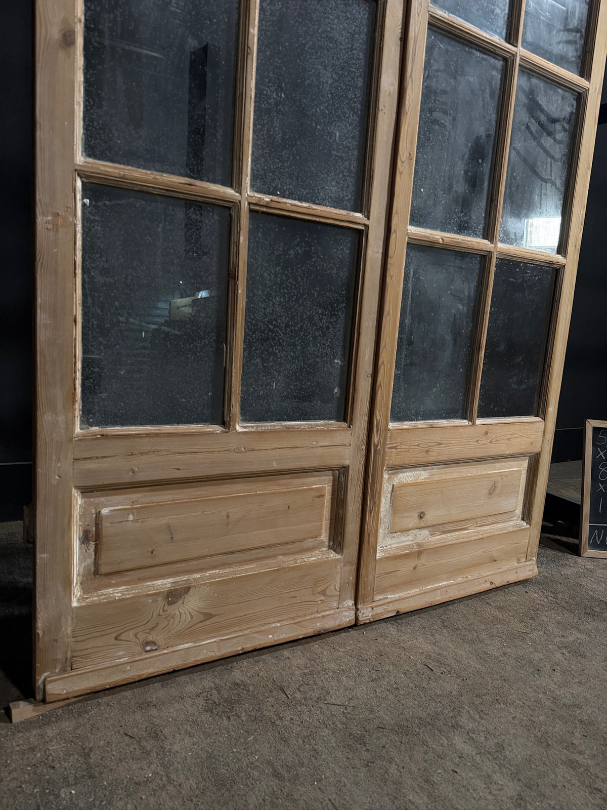 Antique Glass 8 Lite French Doors - 52.25x88 - N678