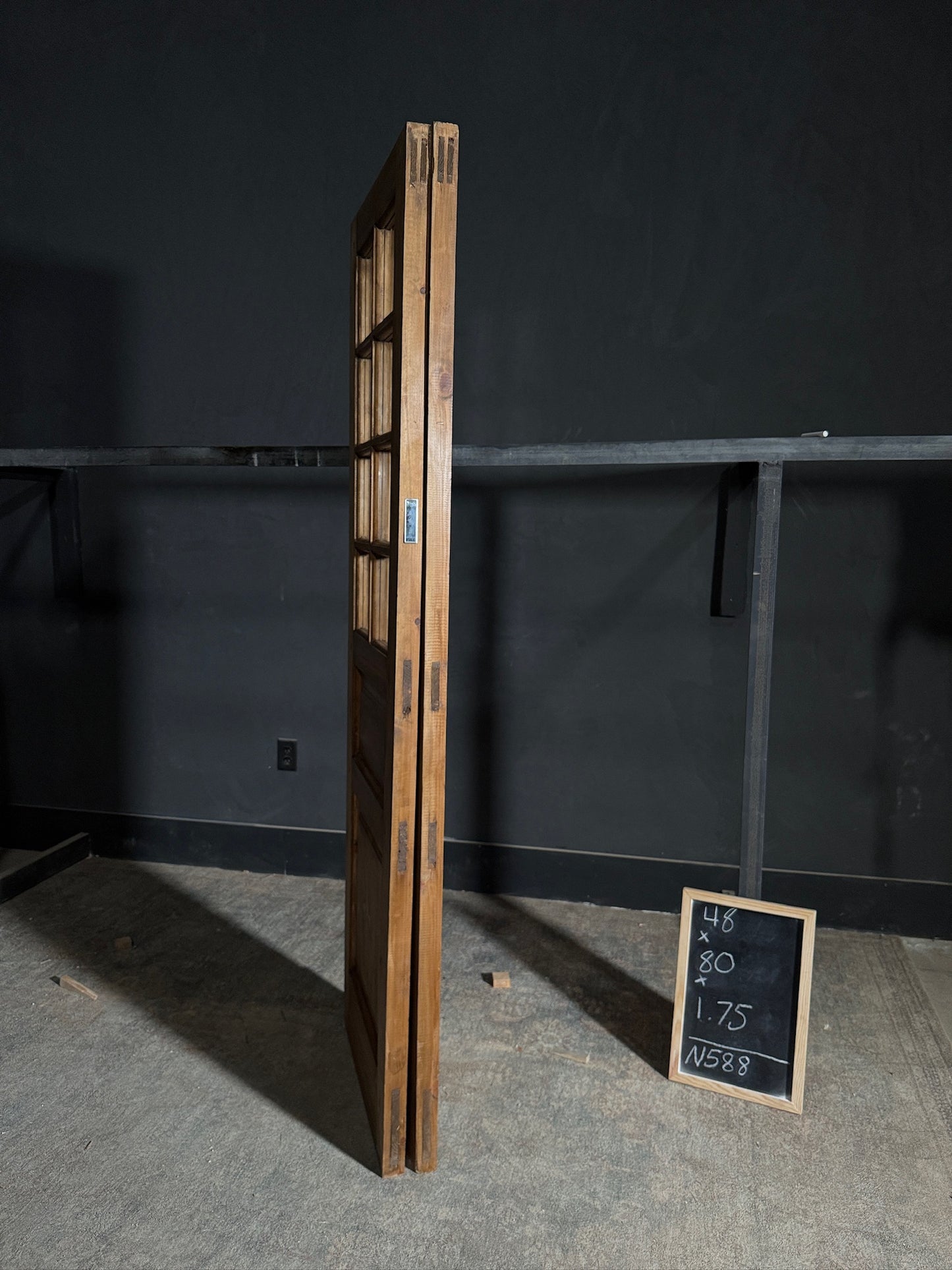 Waxed Handcrafted Glass 8 Lite French Doors - 48x80 - N588