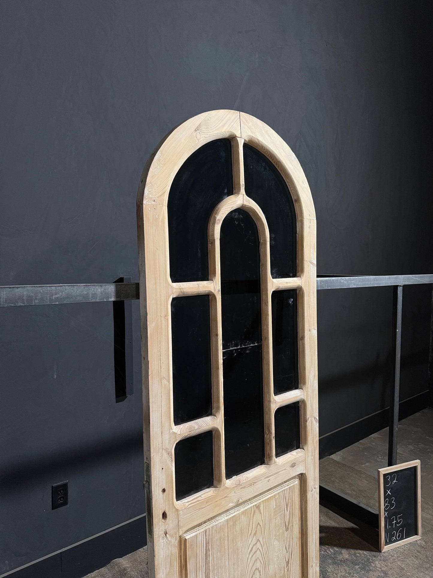 Antique Glass 7 Lite Arched Single Door - 32x83 - N261