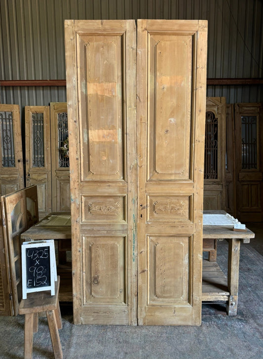 Carved 19th Century Antique French Doors - 43.25x98 E152 - Magnolia Antique Door Co.