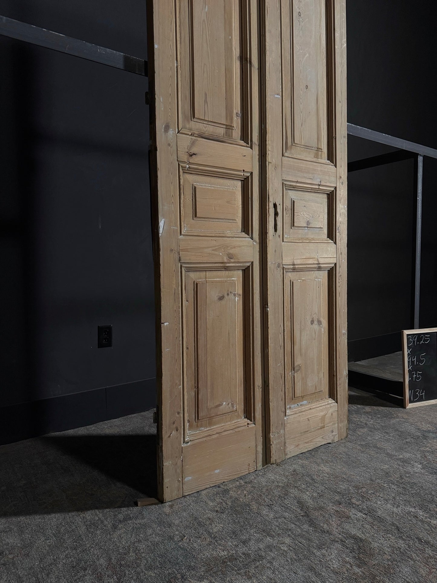 Antique 3 Panel Double Doors - 39.25x94.5 - N34