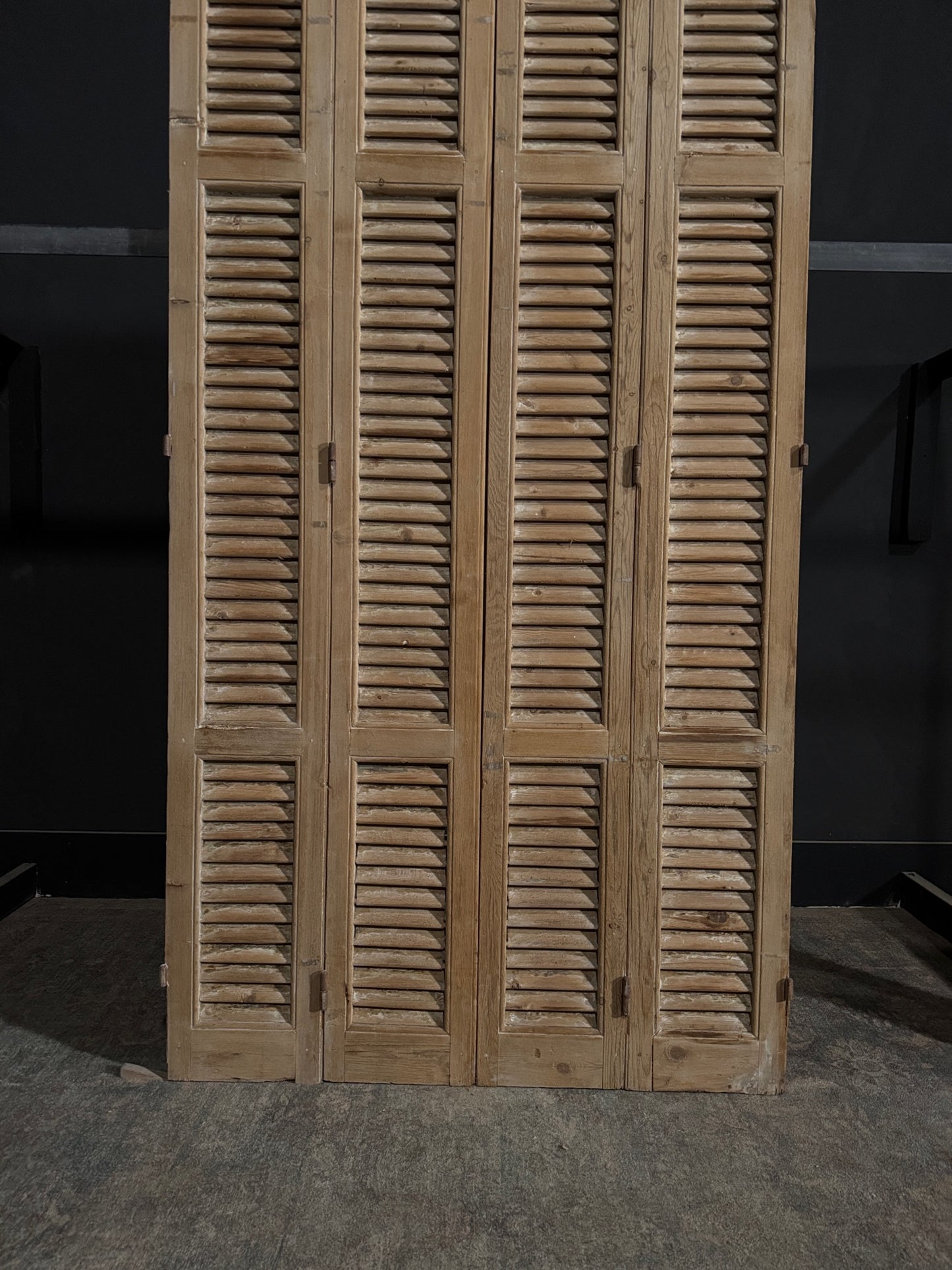 Antique Louvered 3 Panel Bi-Fold Doors - 43.75x86 - N296