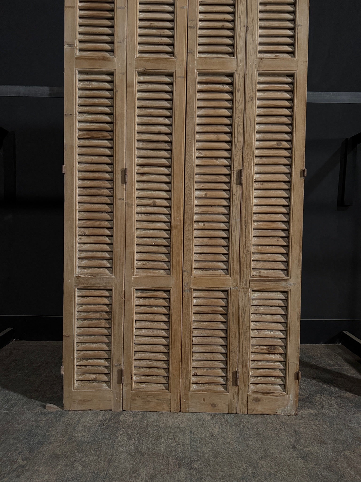 Antique Louvered 3 Panel Bi-Fold Doors - 43.75x86 - N296