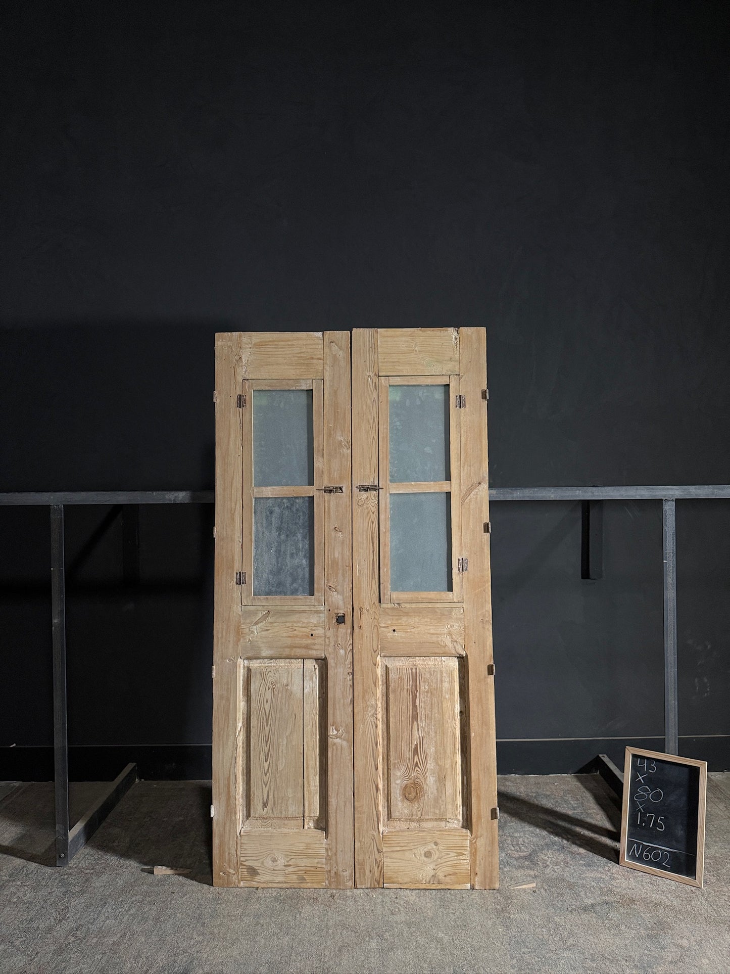 Antique Obscured Glass 2 Lite French Doors - 43x80 - N602