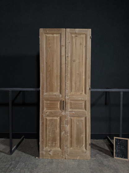 Antique 3 Panel Solid Double Doors - 43.25x110.75 - N332