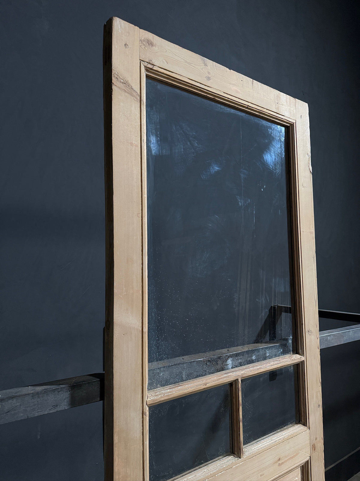 Antique Clear Glass Raised Panel Pantry Door - 32x94.25 - N758