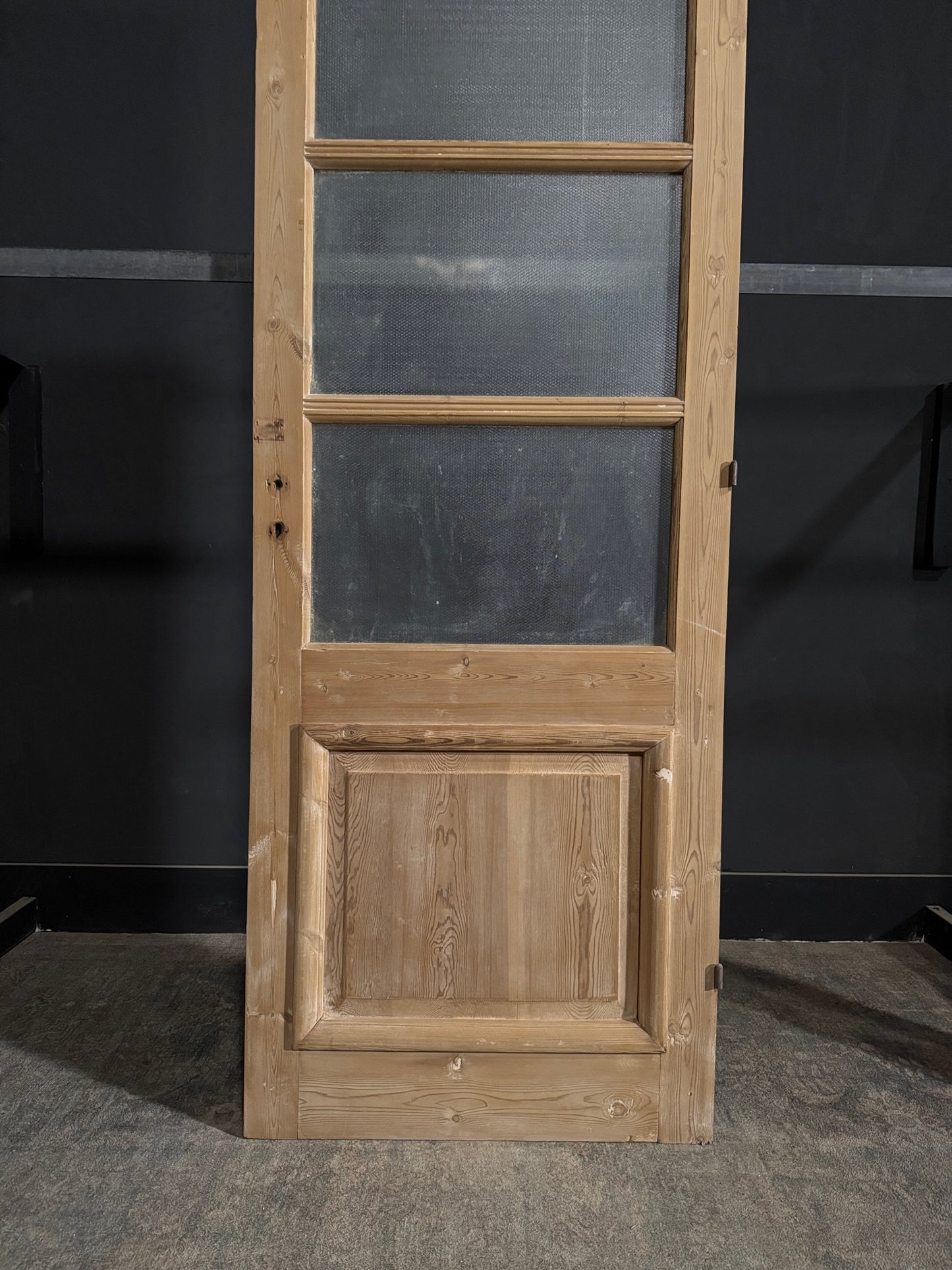 Antique Obscured Glass 3 Lite Single Door - 31.75x85.75 - N357