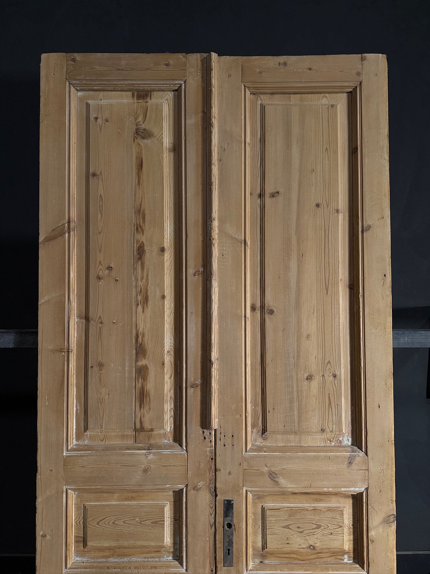 Antique 3 Panel Solid Double Doors - 41.75x93.5 - N604