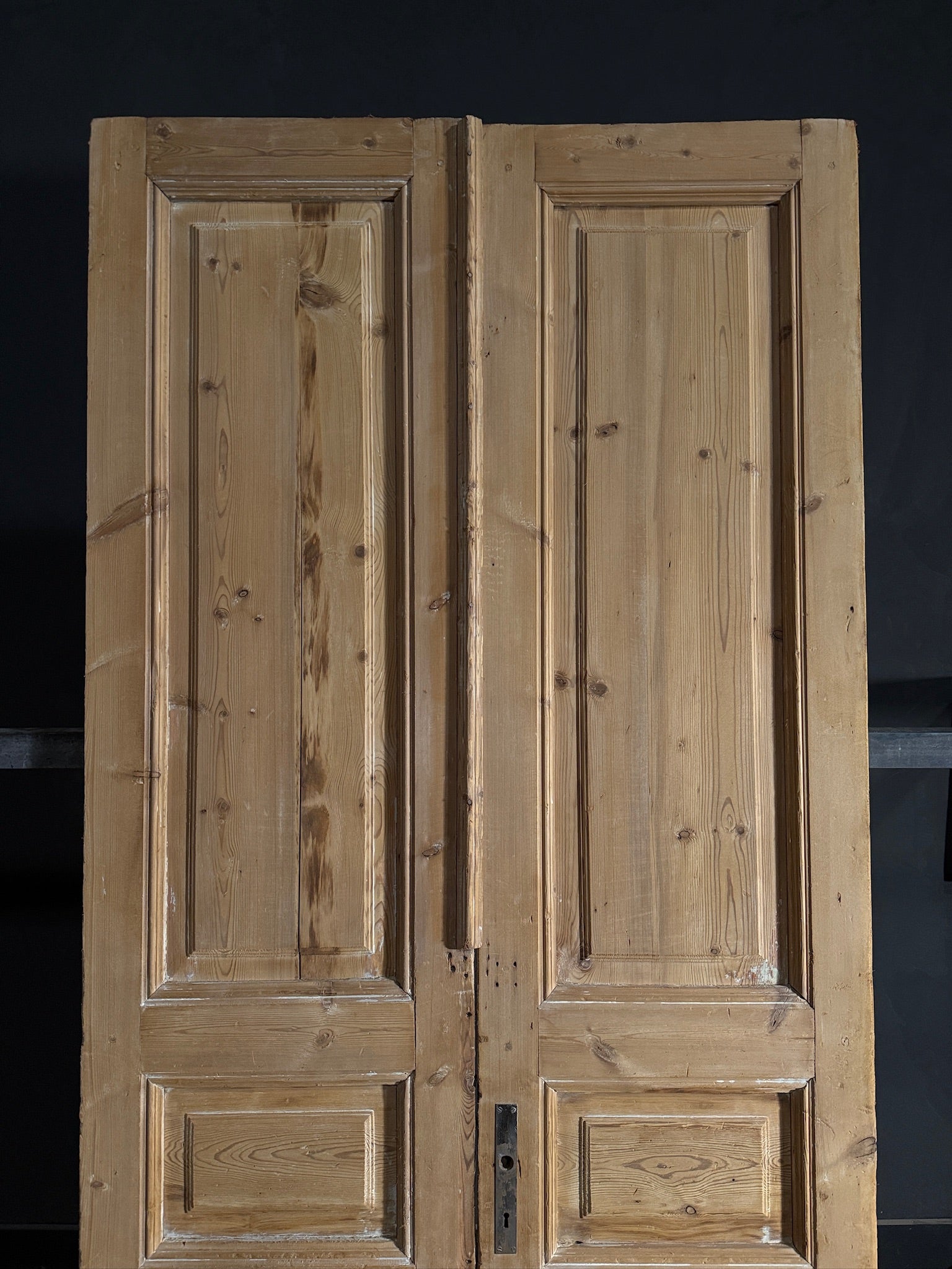 Antique 3 Panel Solid Double Doors - 41.75x93.5 - N604