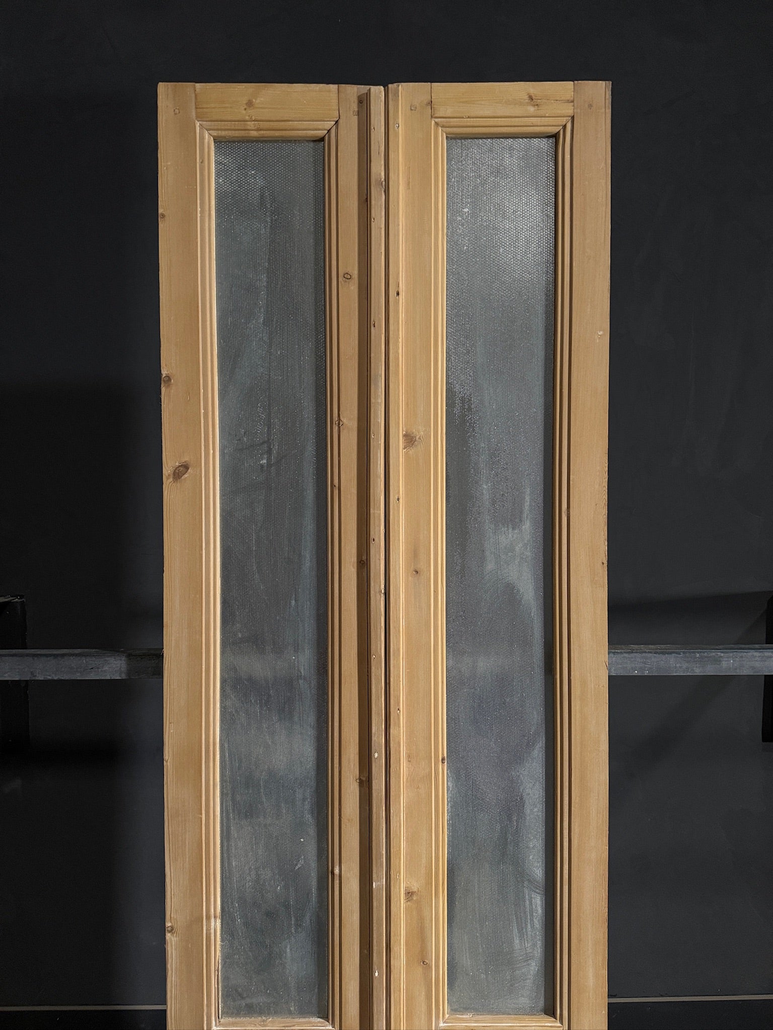 Antique Obscured Glass 1 Lite French Doors - 34x103.5 - N489