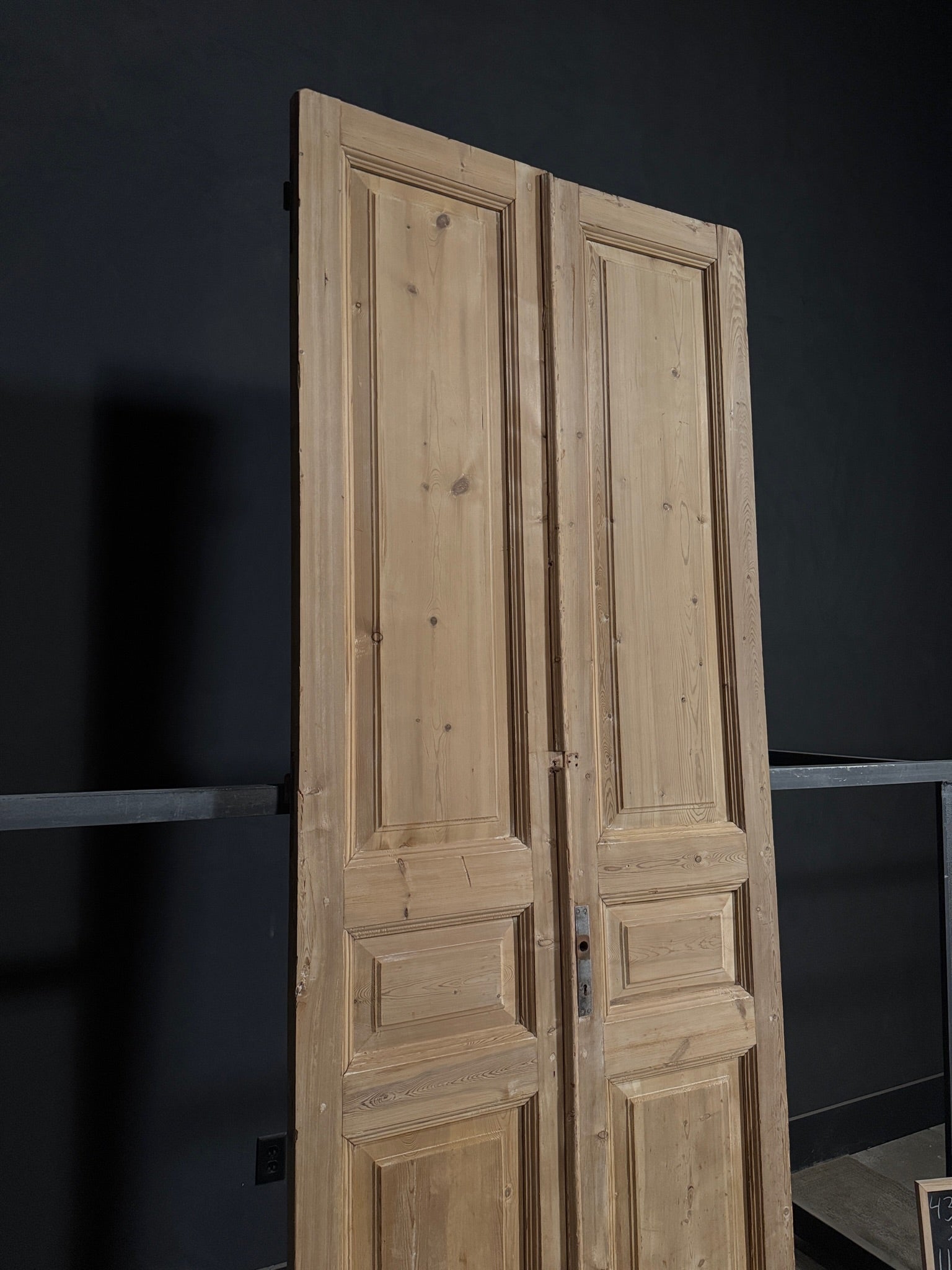 Antique 3 Panel Solid Double Doors - 43.25x110.75 - N332