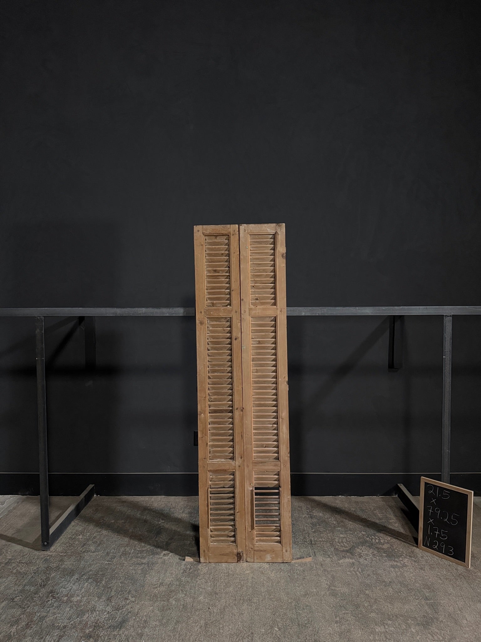 Antique Louvered Double Doors - 21.5x79.25 - N293