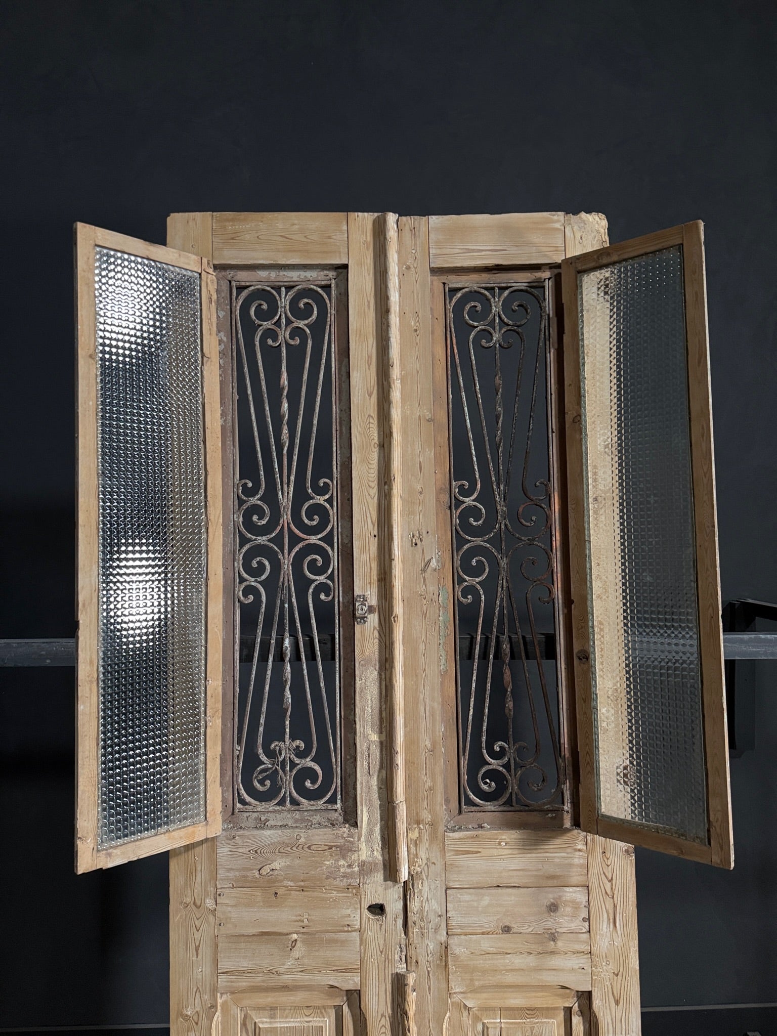 Antique Iron French Doors - 38x94.5 - N104