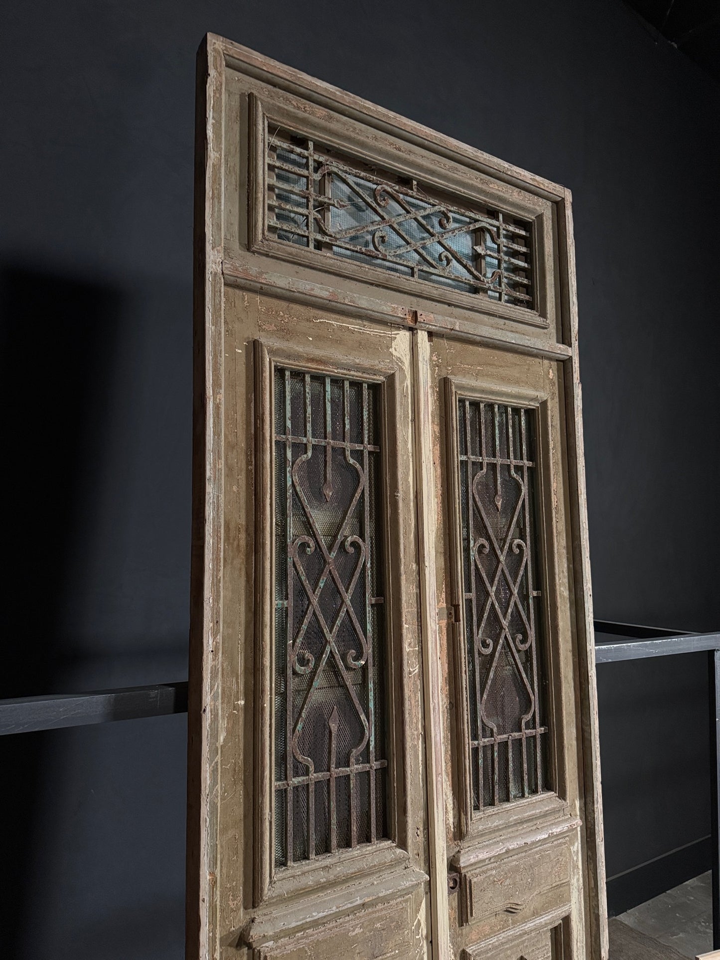 Antique Iron French Doors - 43.5x113 - N124