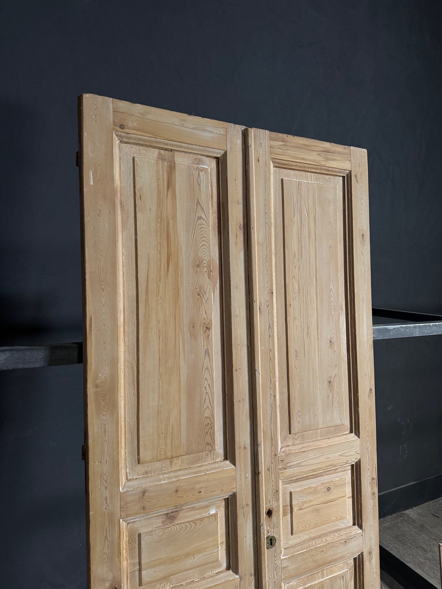 Antique 3 Panel Solid Double Doors - 40.25x86 - N617
