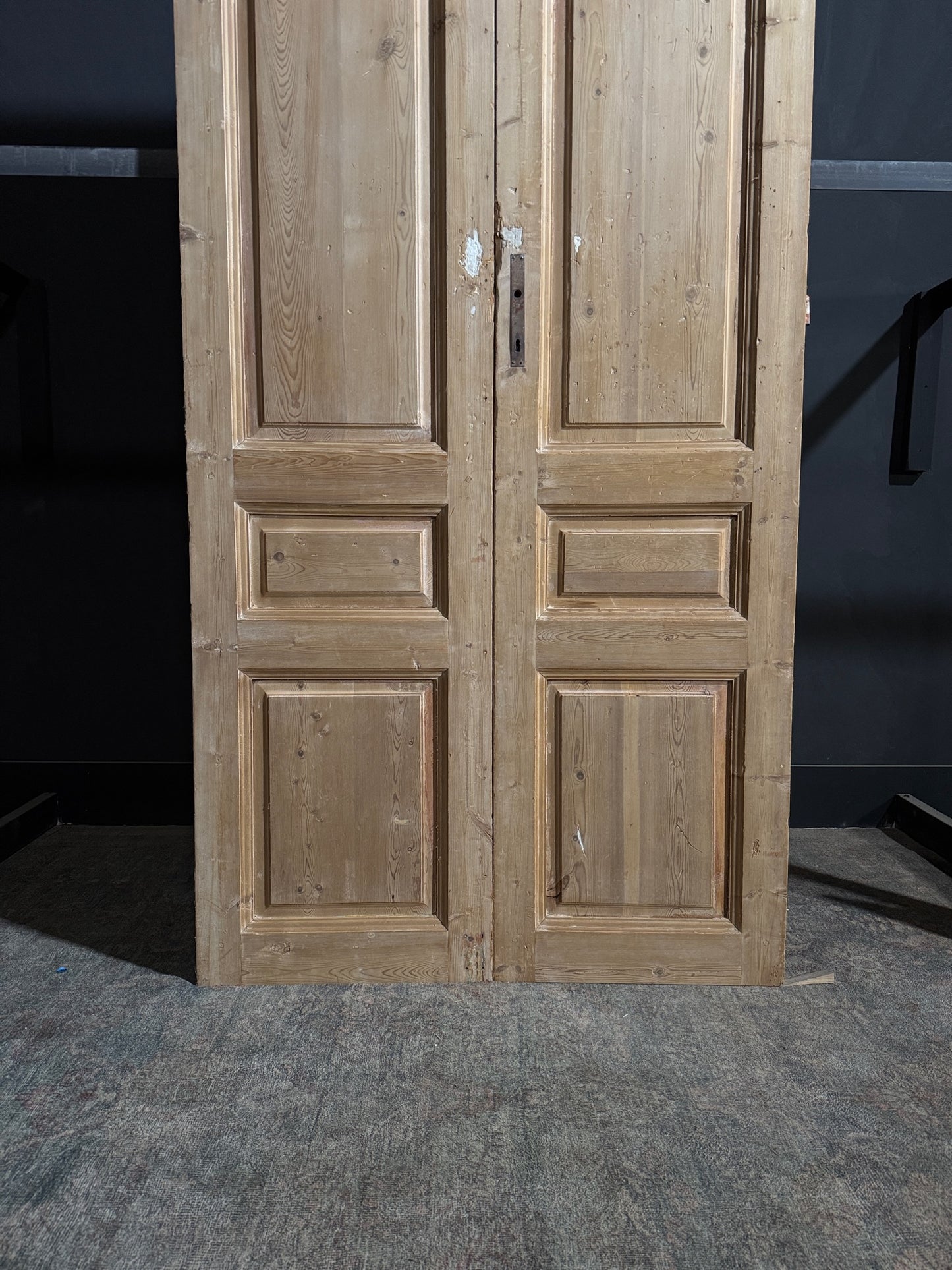 Antique 3 Panel Solid Double Doors - 43.5x97 - N160