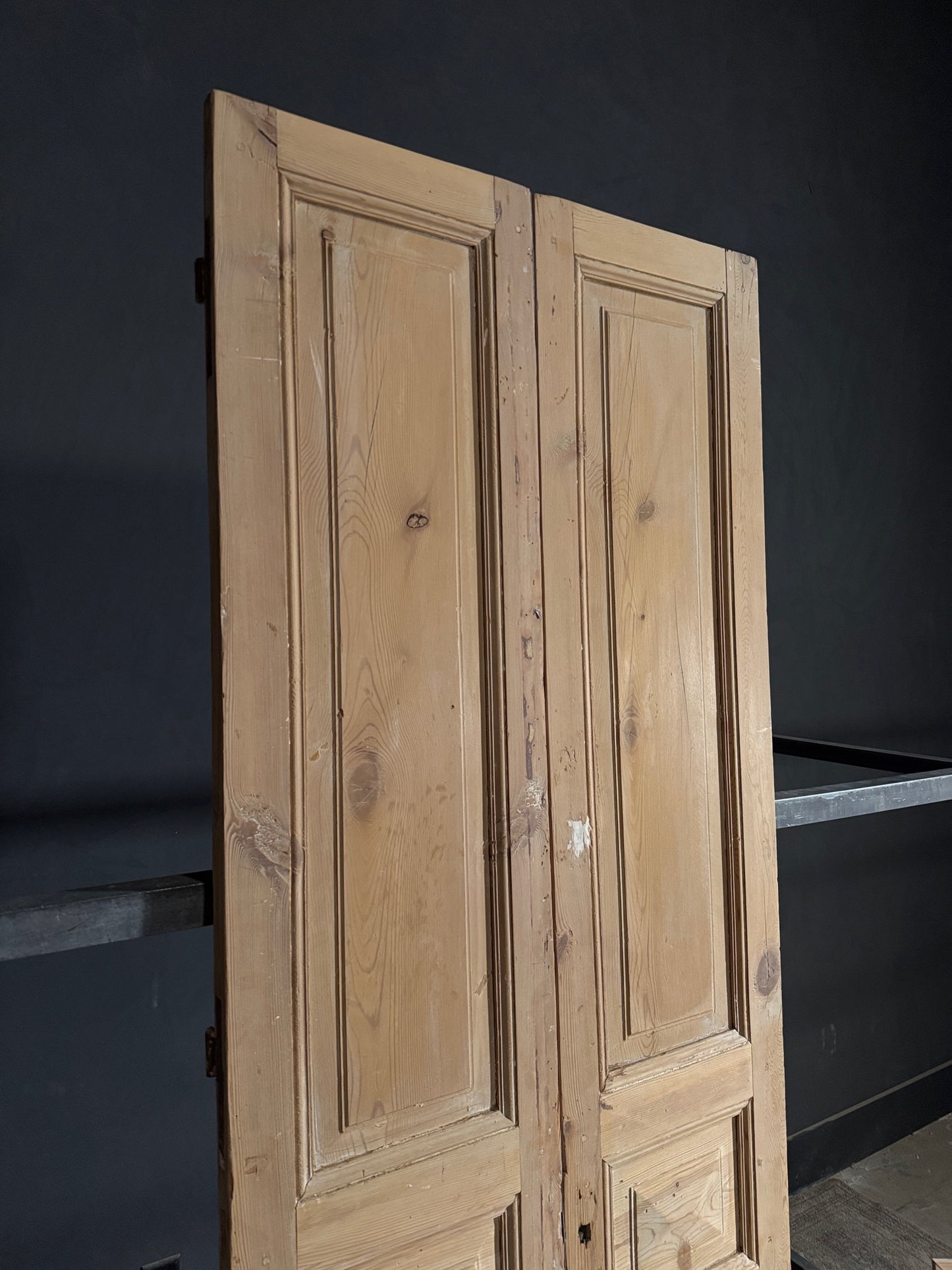 Antique 3 Panel Solid Double Doors - 36.25x96 - N532