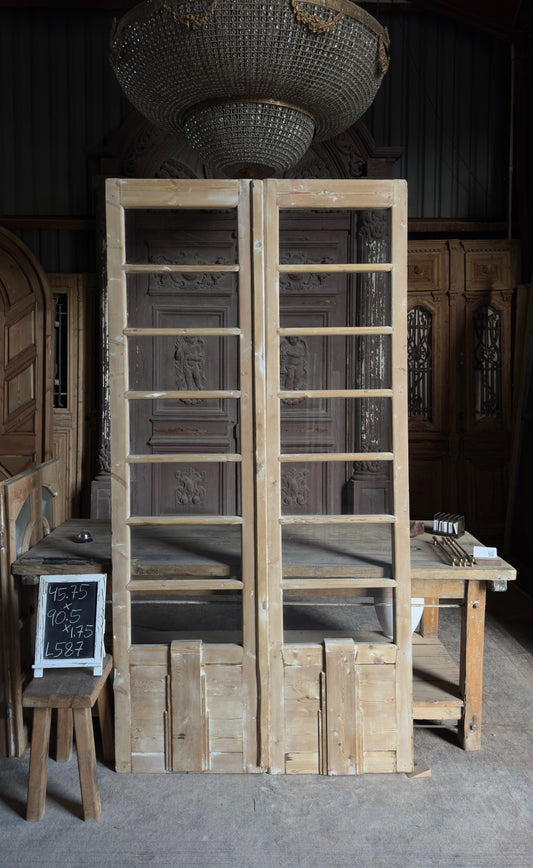 Antique Glass 10 Lite French Doors - 45.75x90.5 - L587