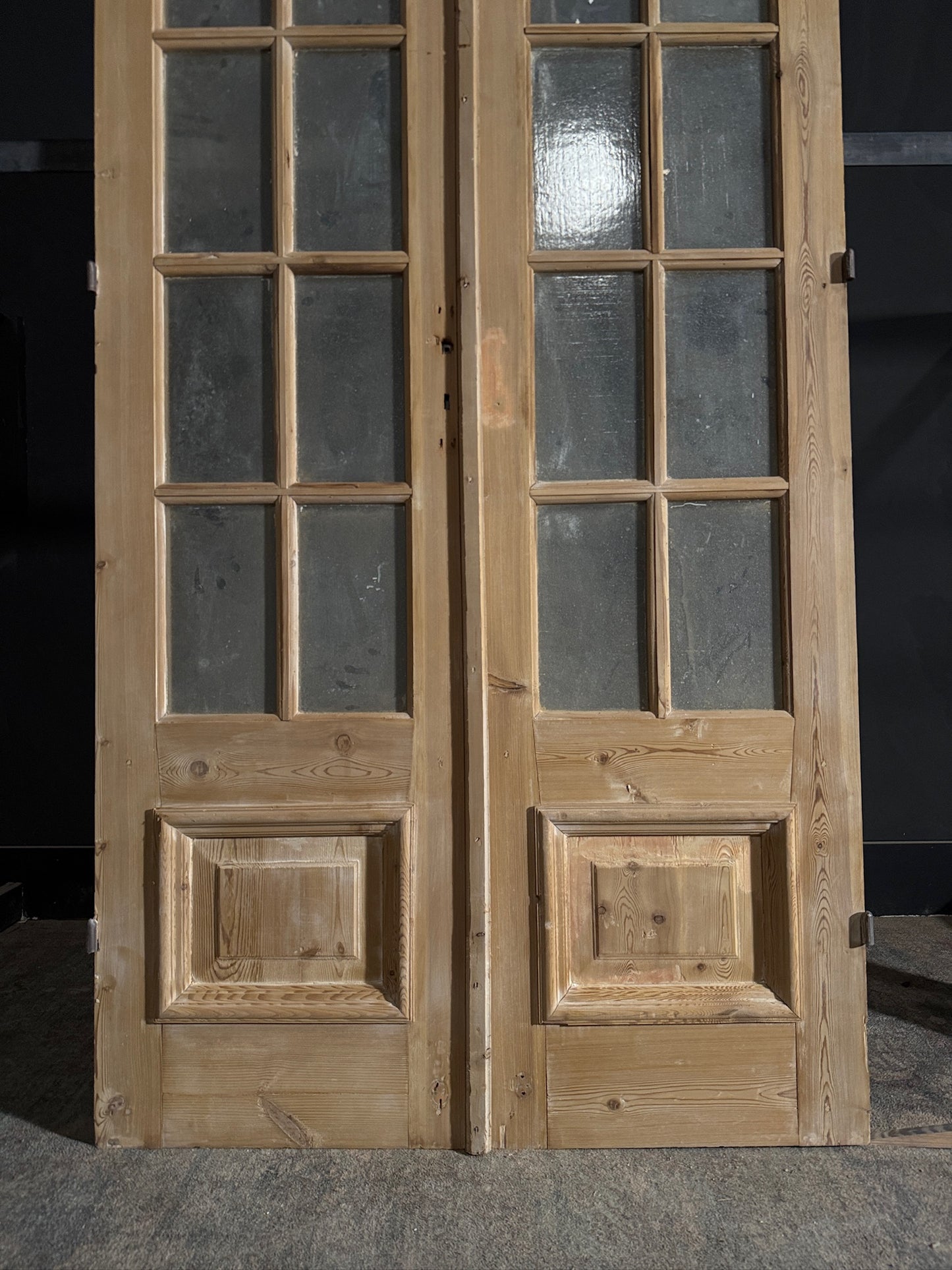 Antique Obscured Glass French Doors - 44.25x95.5 - N471