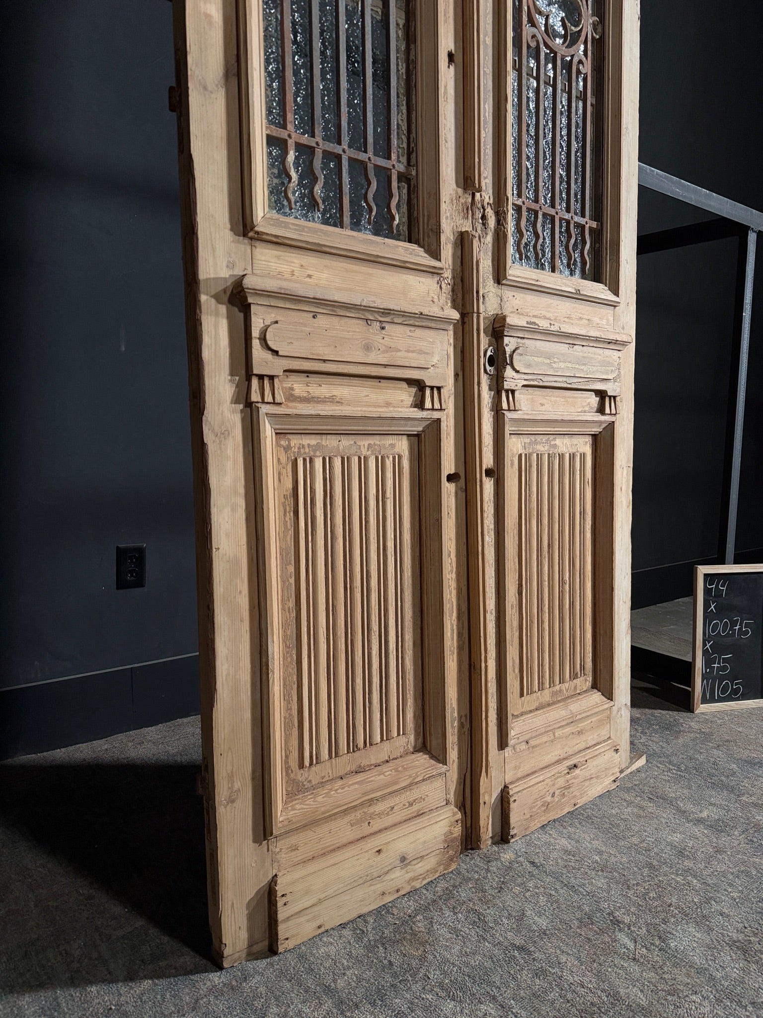 Antique Iron French Doors - 44x100.75 - N105