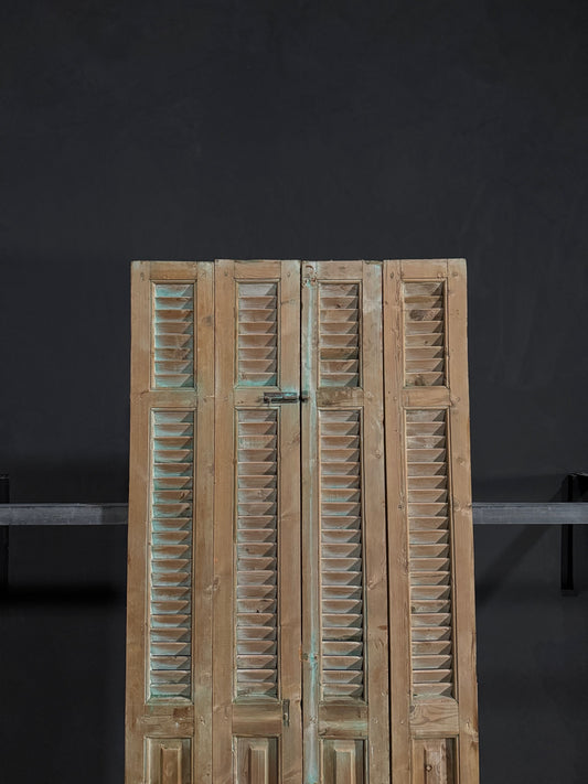 Antique Louvered 3 Panel Bi-Fold Doors - 36x86 - N297