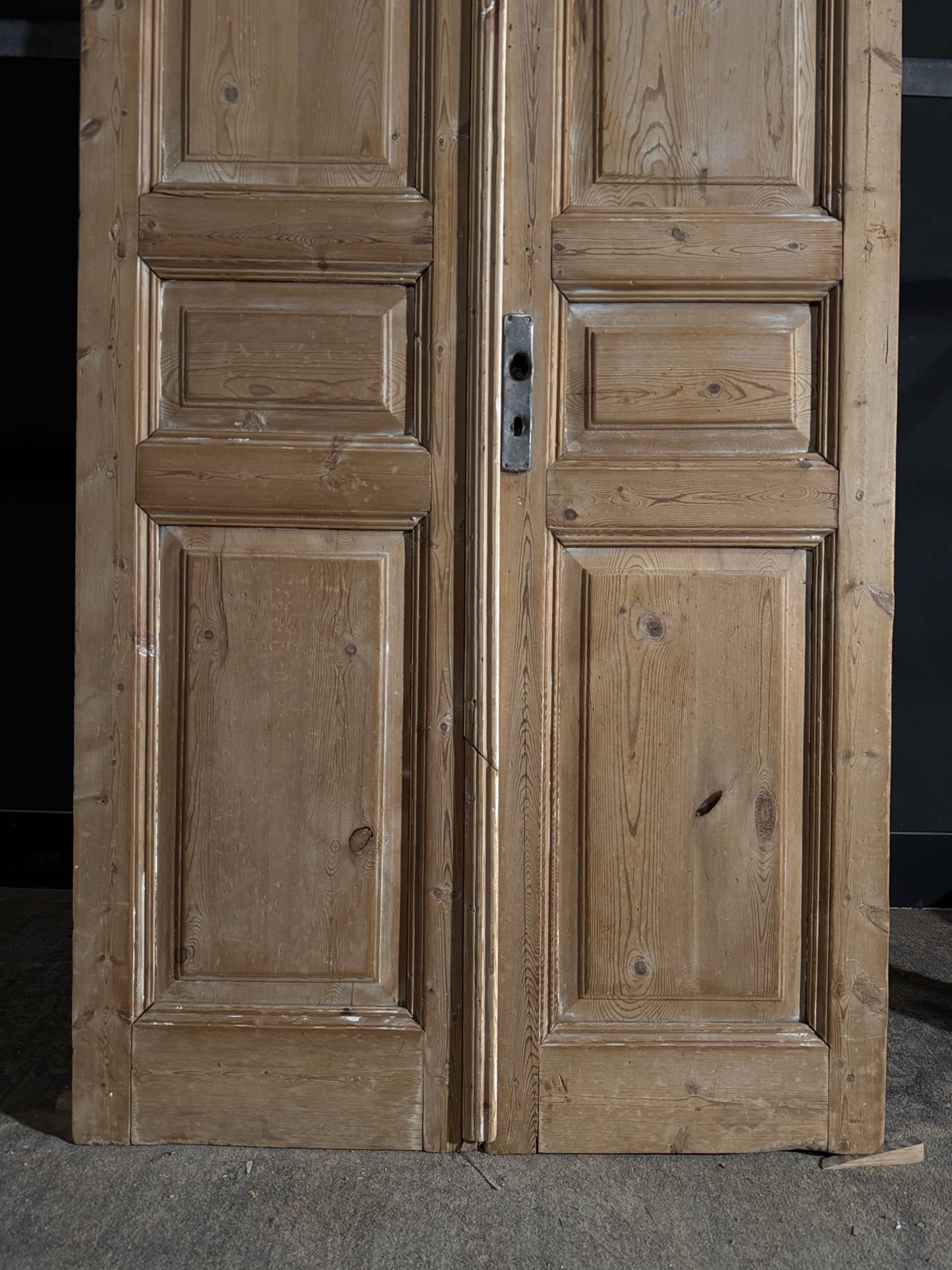 Antique 3 Panel Solid Double Doors - 43.5x99.5 - N531