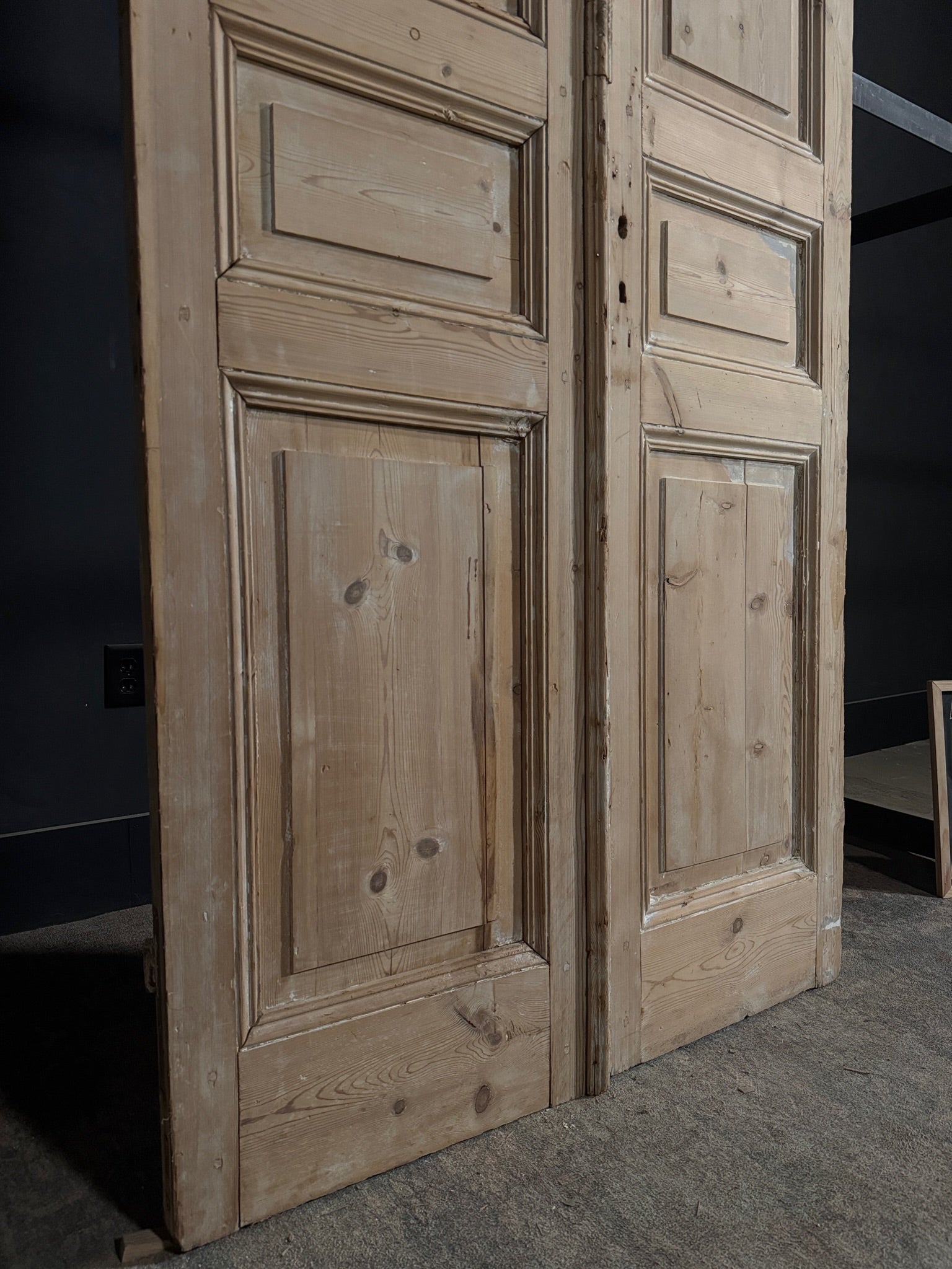 Antique 3 Panel Solid Double Doors - 43.75x100.75 - N395